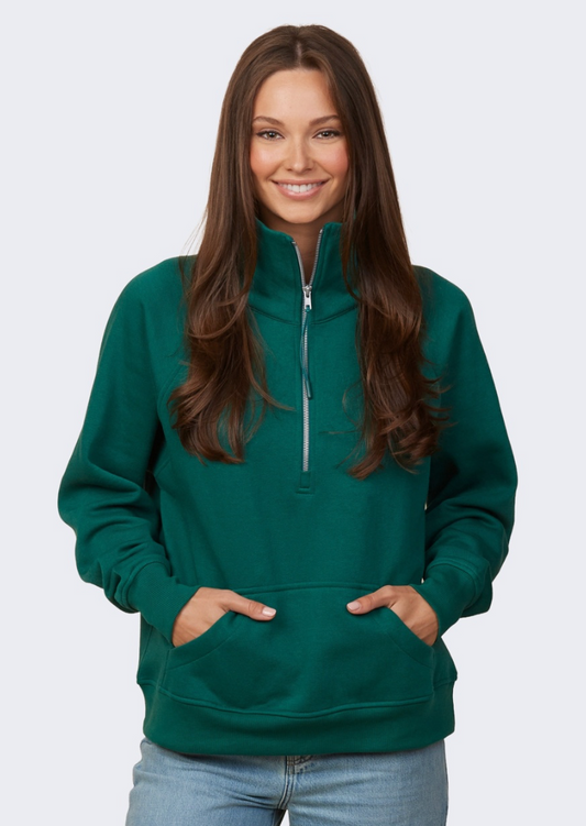 Ladies Boxy Half Zip Fleece