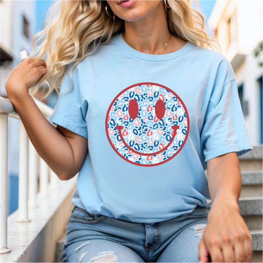 Smiley Patriotic DTF Transfer