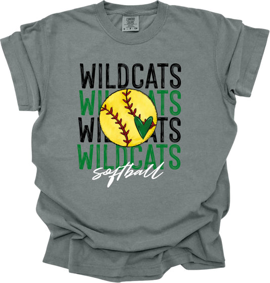 Wildcats Softball Heart Tee